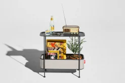 Adoreganizer Table d’appoint multifonctionnelle, gris, 65.5x29x76.5 cm