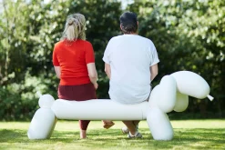 Attackle! Petit banc de jardin, blanc, 195x55x77.5 cm