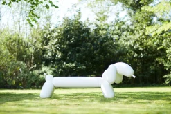 Attackle! Petit banc de jardin, blanc, 195x55x77.5 cm