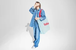 Baggy-Bag Sac en coton, bleu, 61x55 cm