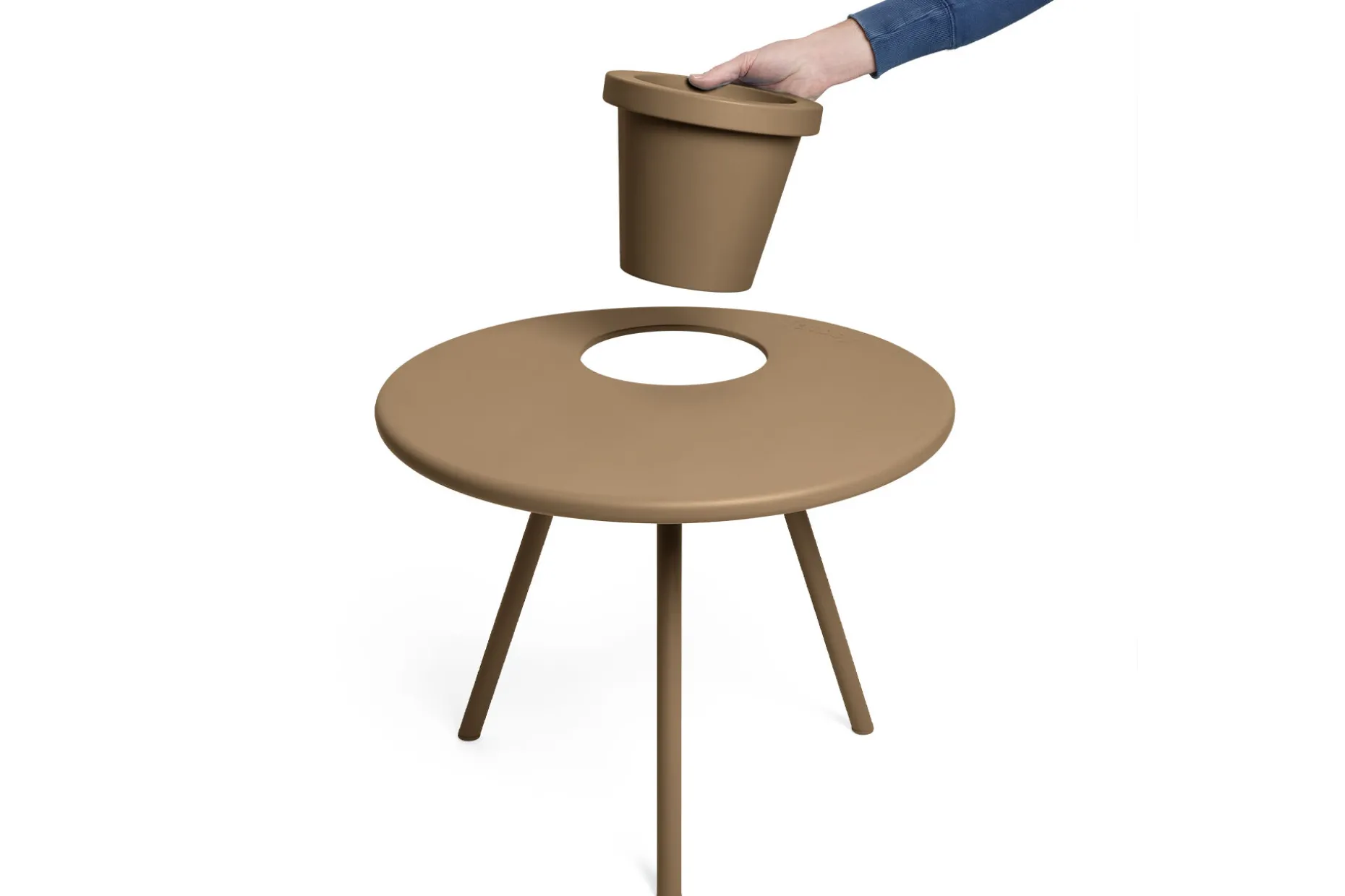 Bakkes Table d’appoint, marron, 60x60x49 cm