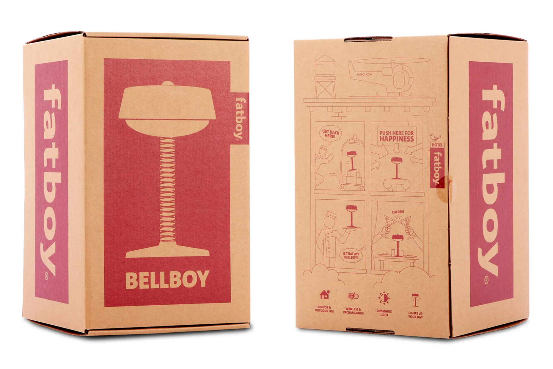 Bellboy Lampe de table sans fil, rouge, 18x18x30 cm