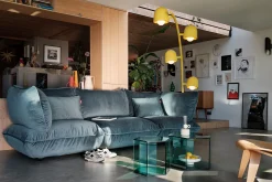 Big Lebow Arc lamp, jaune, 186x234 cm