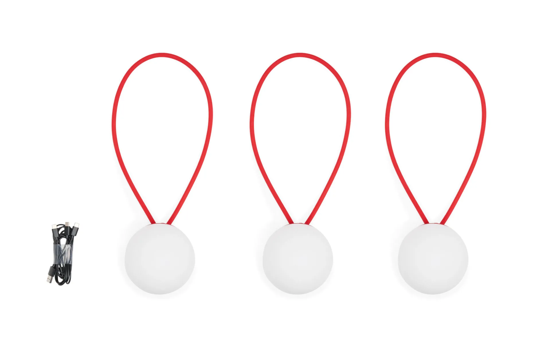 Bolleke Mini set (3 pcs) Petites lampes rechargeables, rouge, 12x12 cm