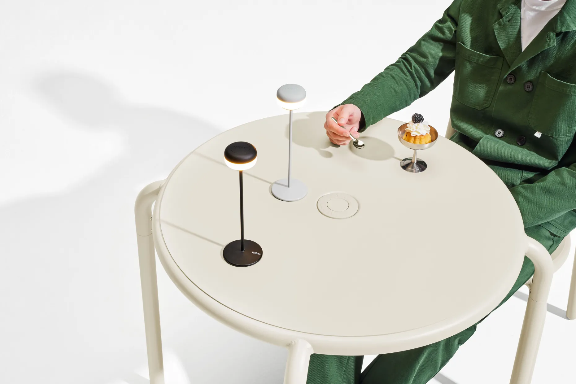 Cheerio Lampe de table sans fil, black, 8x8x25.8 cm