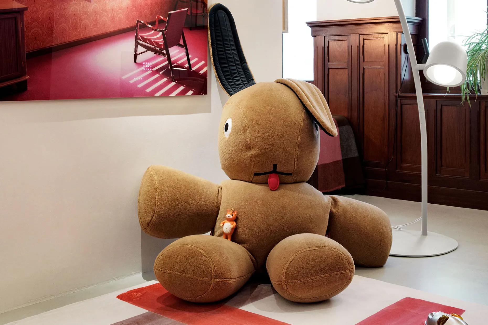 Co9 XS Teddy Lapin en peluche, marron, 180x150x50 cm