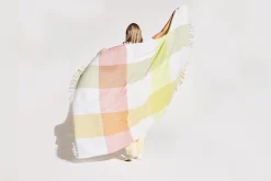 Colour Blend Blanket Couverture en laine, jaune, 130x185 cm