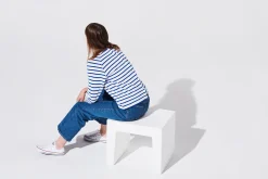Concrete Seat Tabouret d’extérieur, blanc, 40x50x43 cm
