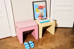 Concrete Seat Tabouret d’extérieur, rose, 40x50x43 cm