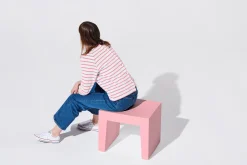 Concrete Seat Tabouret d’extérieur, rose, 40x50x43 cm
