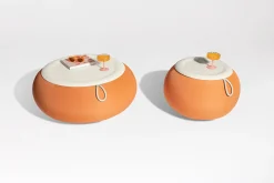 Dumpty Outdoor Tables basses d'extérieur, orange, 78x78x21 cm