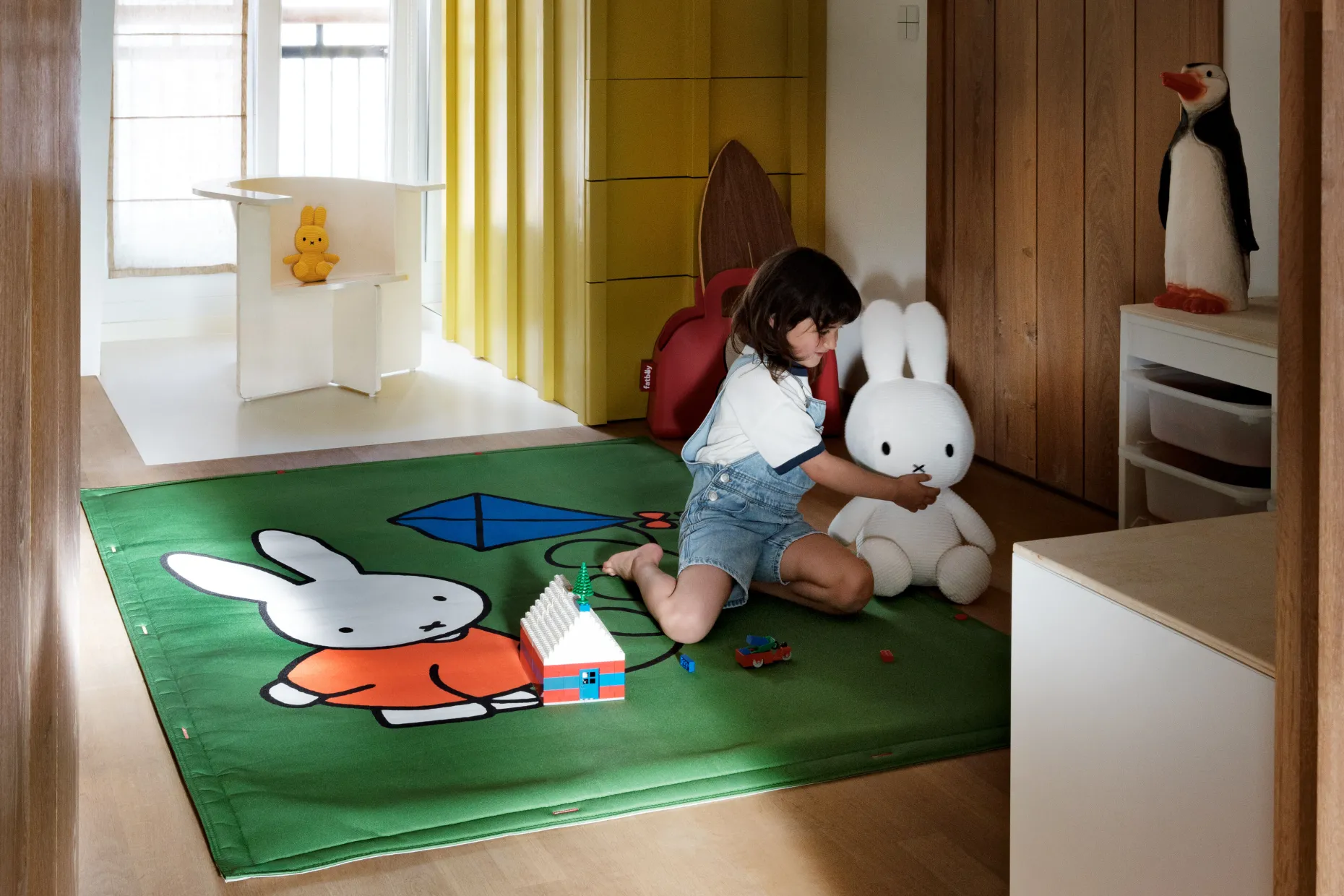 Flying Carpet x Miffy Tapis de jeu Miffy, vert, 180x140 cm