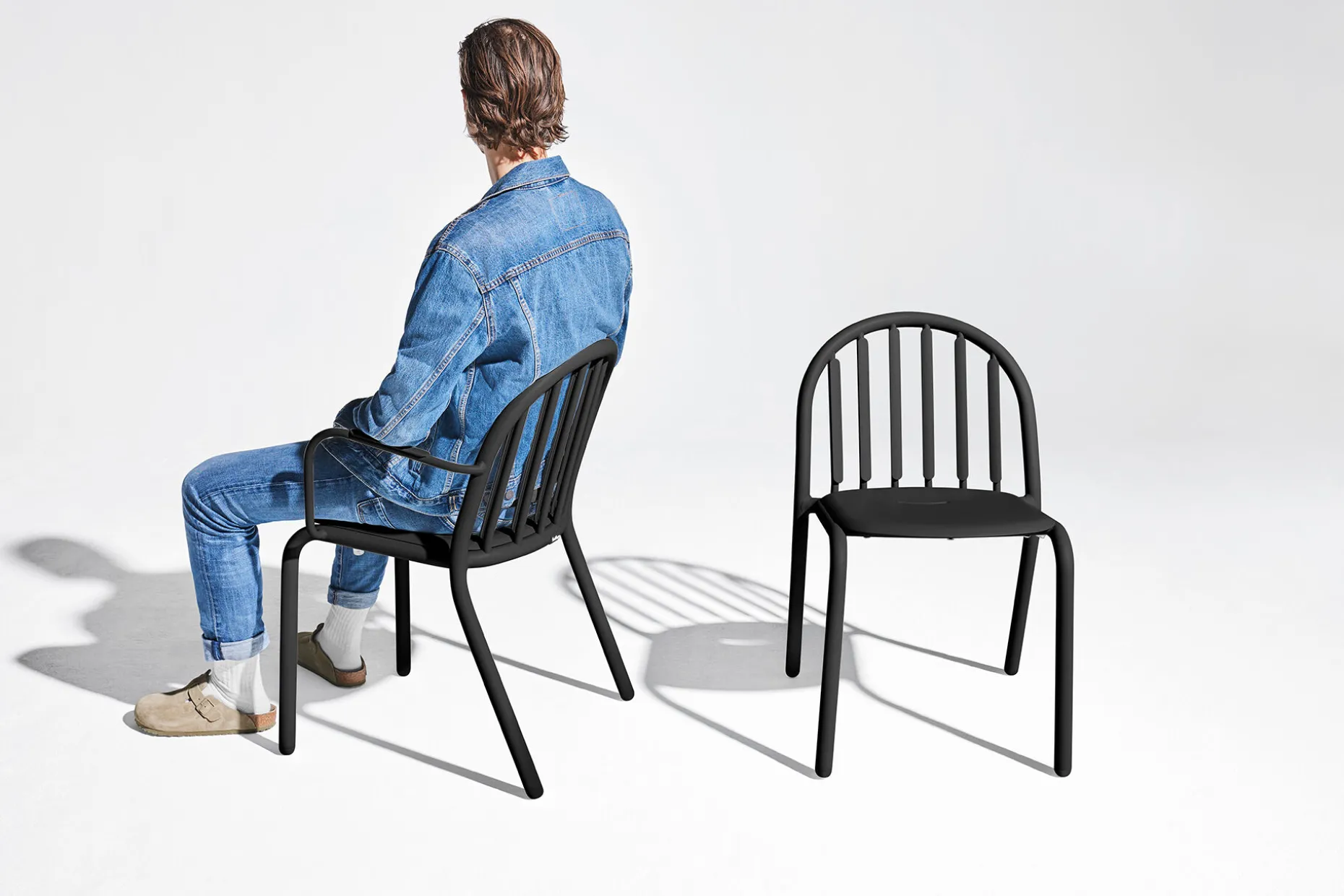 Fred's Armchair Chaise de jardin avec accoudoirs, black, 60x59.5x80.5 cm