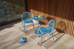 Fred's Bistreau Petite table de jardin ronde, bleu, 60x60x76 cm