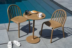 Fred's Bistreau Petite table de jardin ronde, marron, 60x60x76 cm