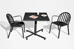 Fred's Square Bistreau Petite table de jardin carrée, black, 80x80x76 cm