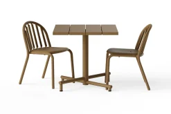 Fred's Square Bistreau Petite table de jardin carrée, marron, 80x80x76 cm