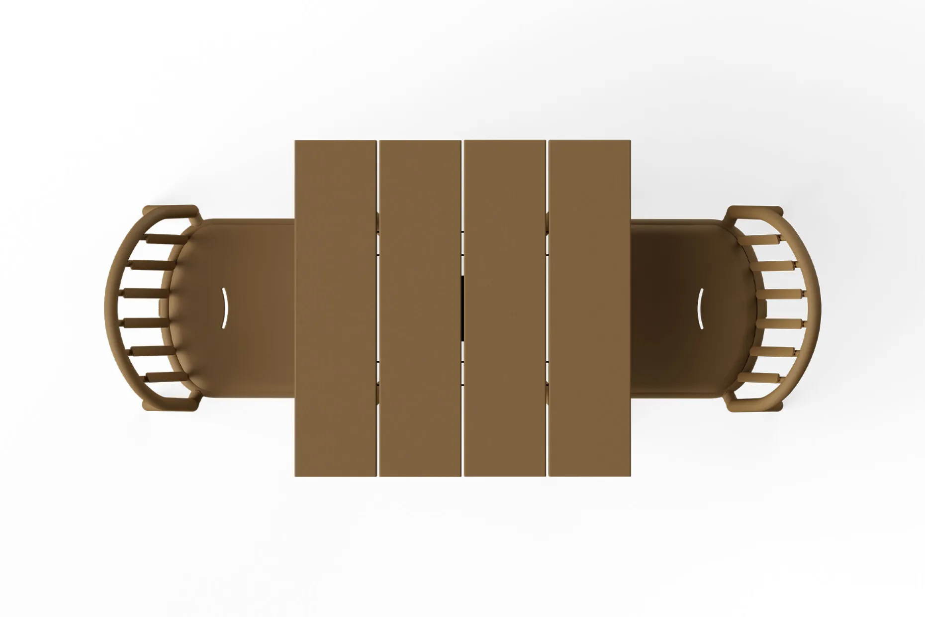 Fred's Square Bistreau Petite table de jardin carrée, marron, 80x80x76 cm