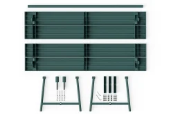 Fred's Table Table de jardin, vert, 220x100x76 cm