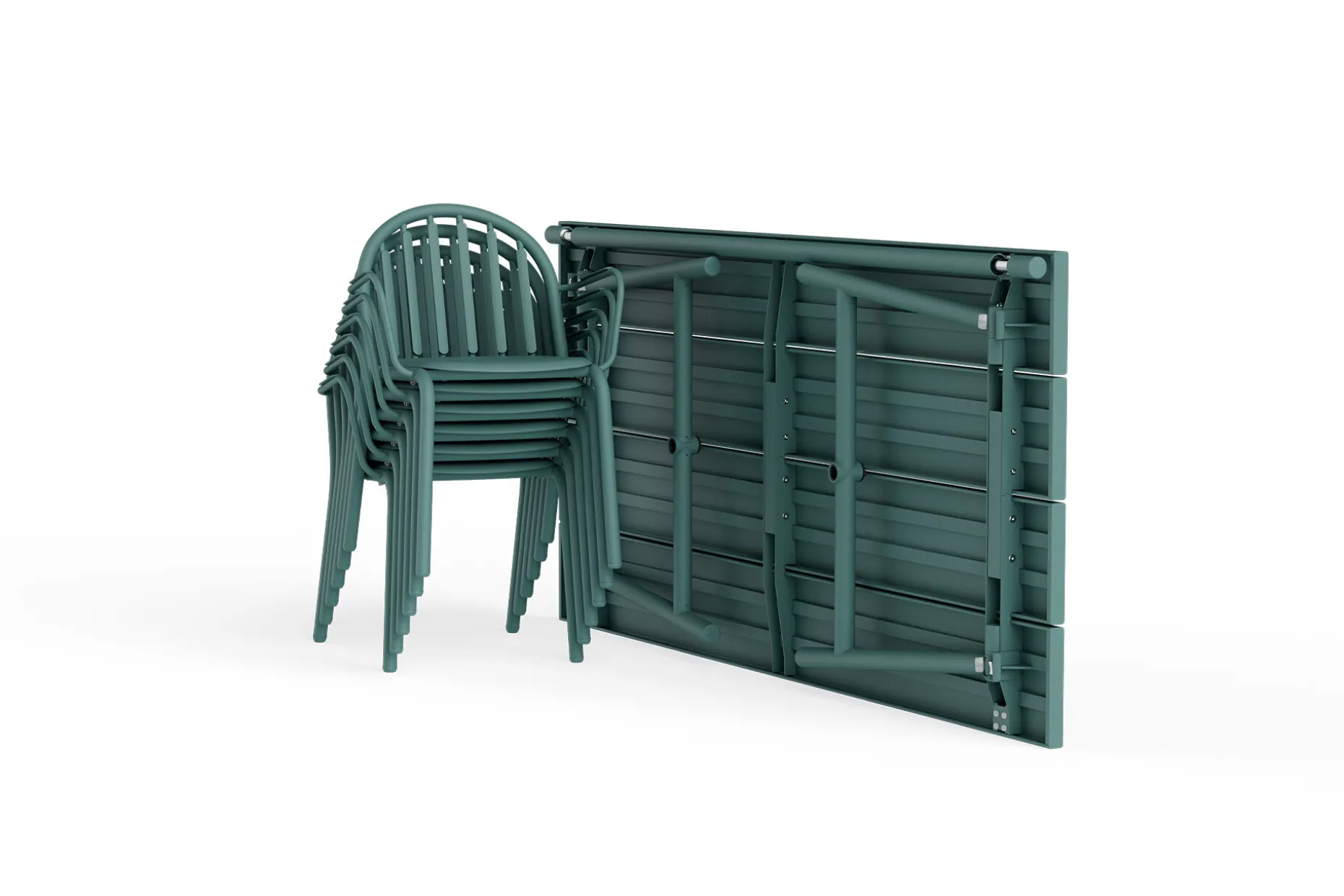 Fred's Table Table de jardin, vert, 220x100x76 cm