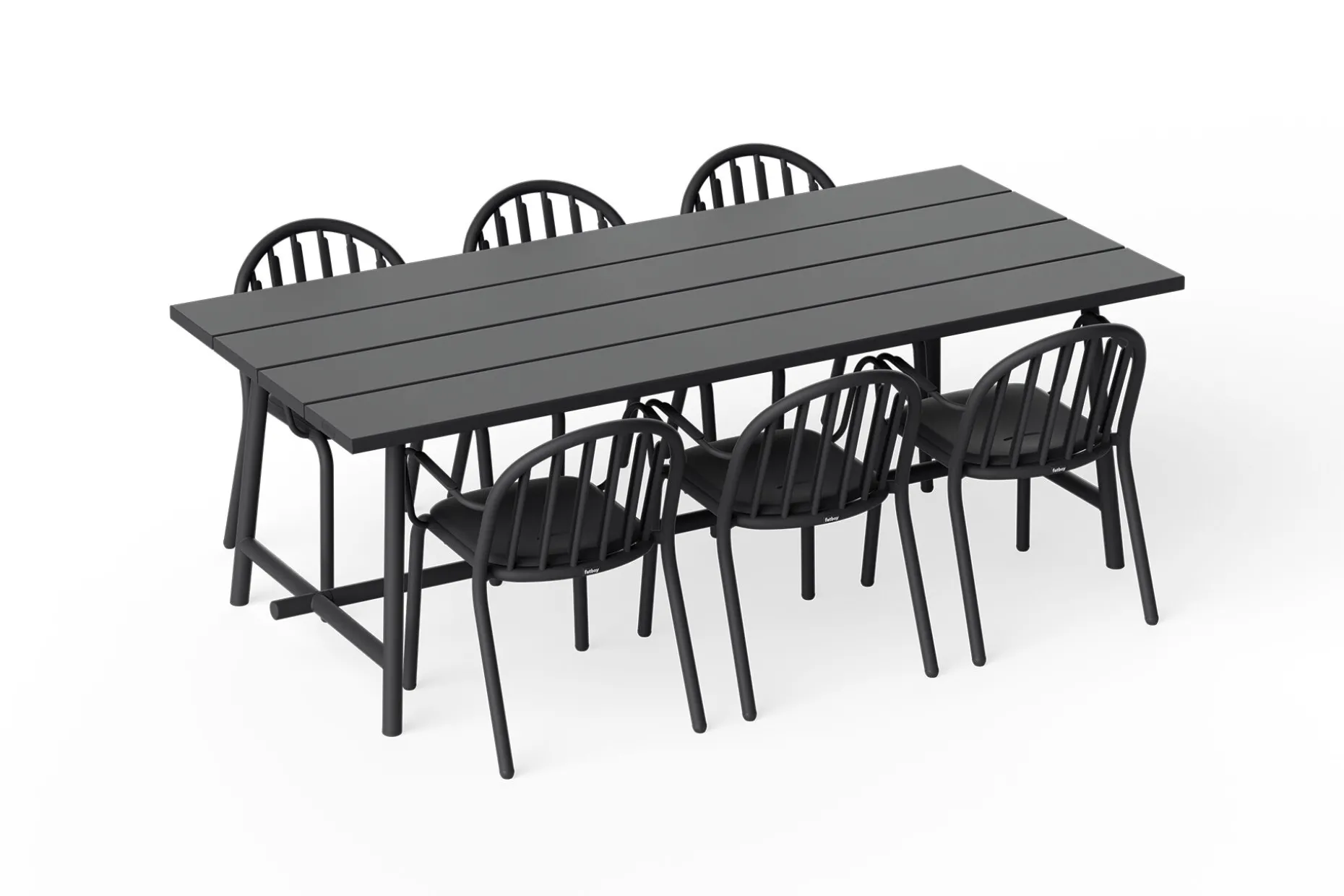 Fred's Table Table de jardin, black, 220x100x76 cm
