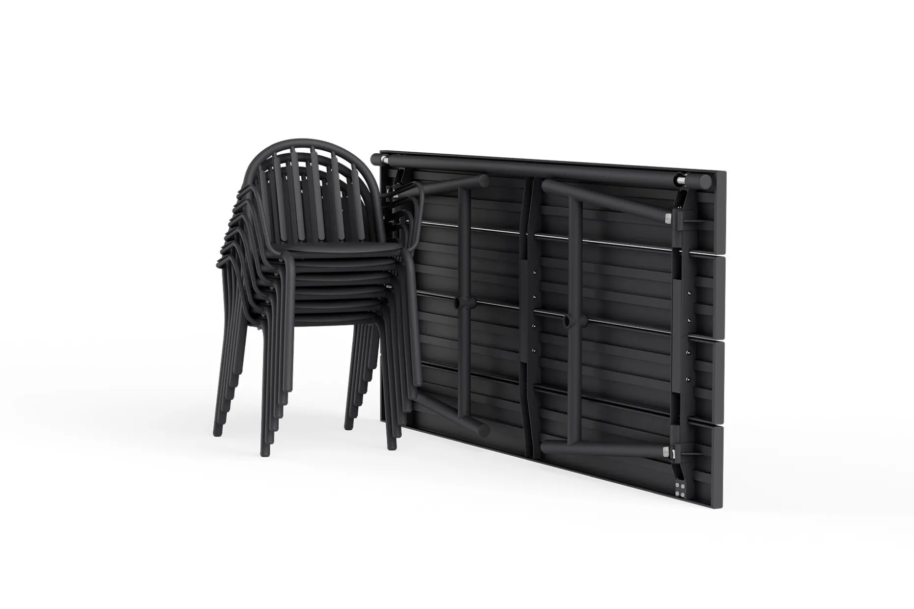 Fred's Table Table de jardin, black, 220x100x76 cm