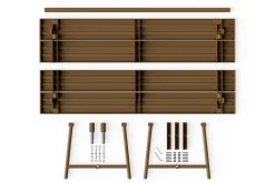 Fred's Table Table de jardin, marron, 220x100x76 cm