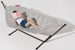 Headdemock Light Grey Hamac avec support, 270x138x110 cm