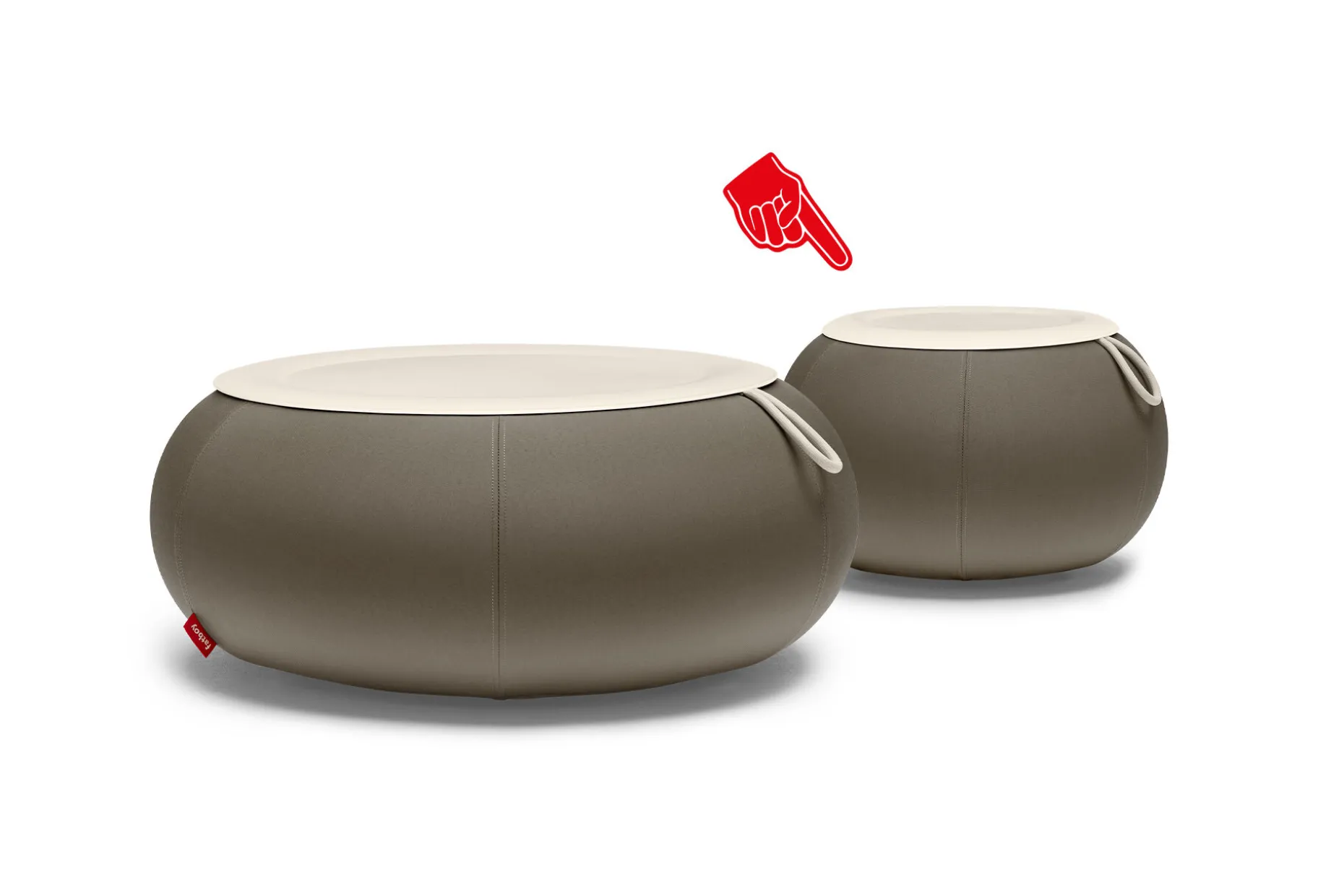 Humpty Outdoor Tables basses d'extérieur, gris, 65x65x35 cm
