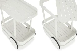 Jolly Trolley Table de bar mobile, blanc, 78x55x200 cm