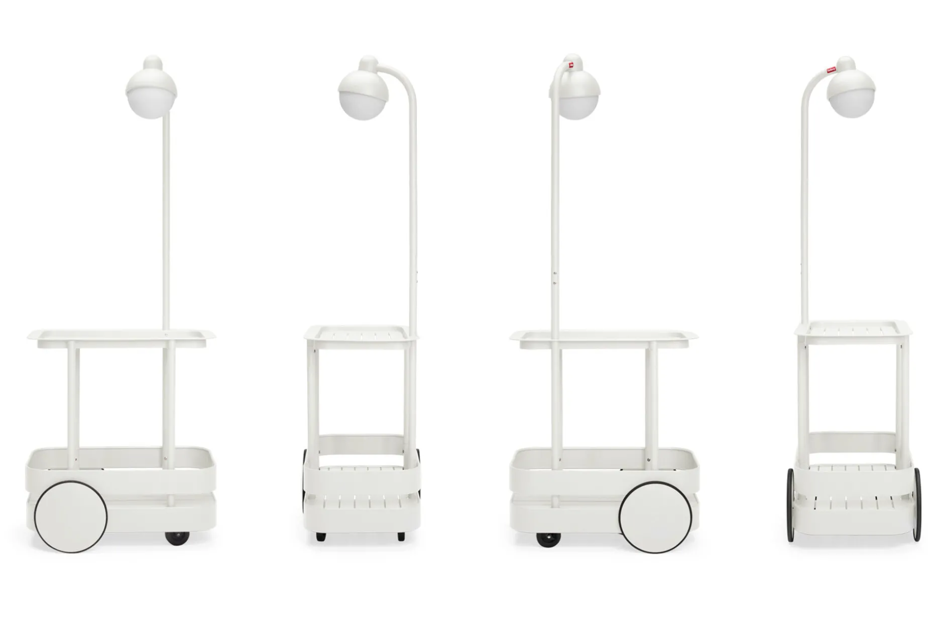 Jolly Trolley Table de bar mobile, blanc, 78x55x200 cm