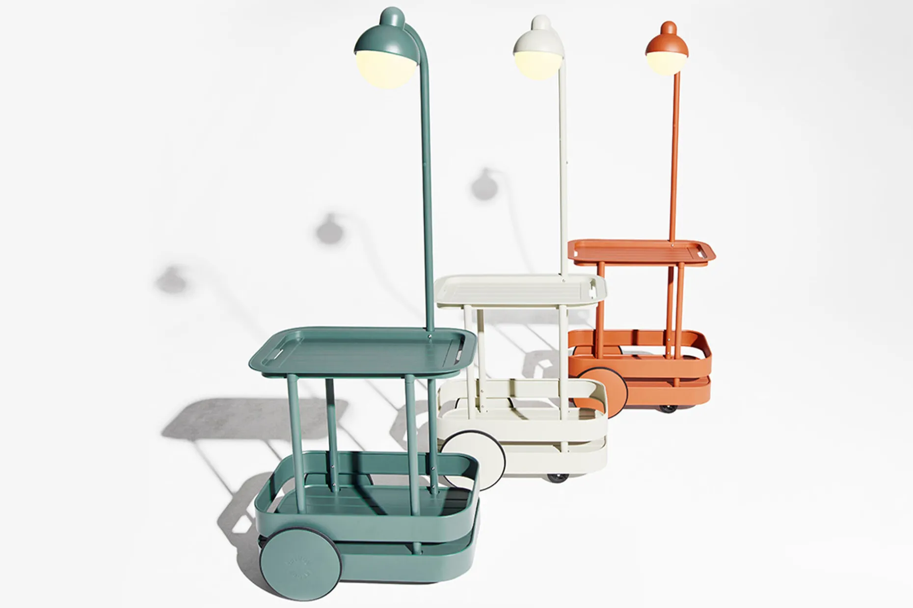 Jolly Trolley Table de bar mobile, vert, 78x55x200 cm