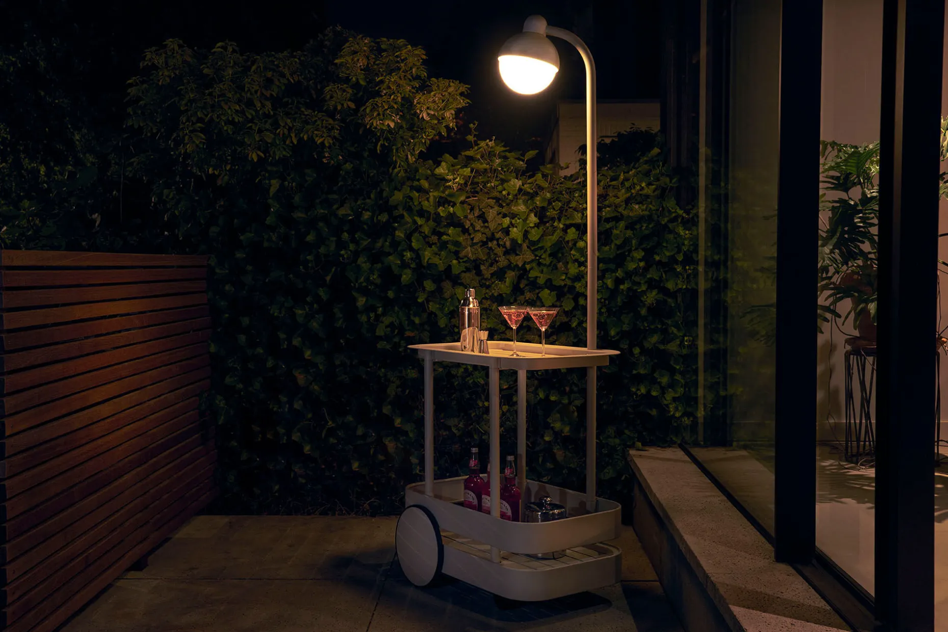 Jolly Trolley Table de bar mobile, vert, 78x55x200 cm