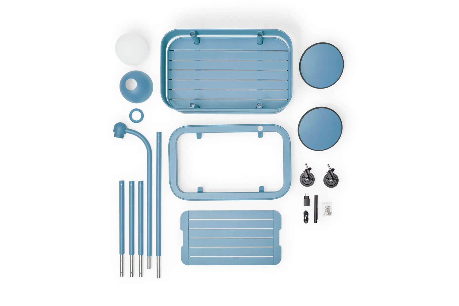 Jolly Trolley Table de bar mobile, bleu, 78x55x200 cm