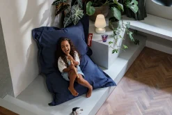 Junior Canvas Pouf pour enfant, bleu, 100x130 cm