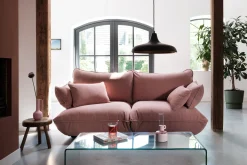 King Pillow Cord Coussin décoratif, rose, 66x40 cm