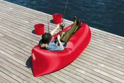 Lamzac 3.0 Pouf gonflable, rouge, 185x83x50 cm