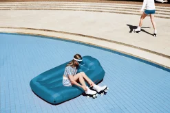Lamzac L Pouf gonflable, bleu, 190x105x45 cm