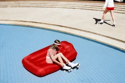 Lamzac L Pouf gonflable, rouge, 190x105x45 cm
