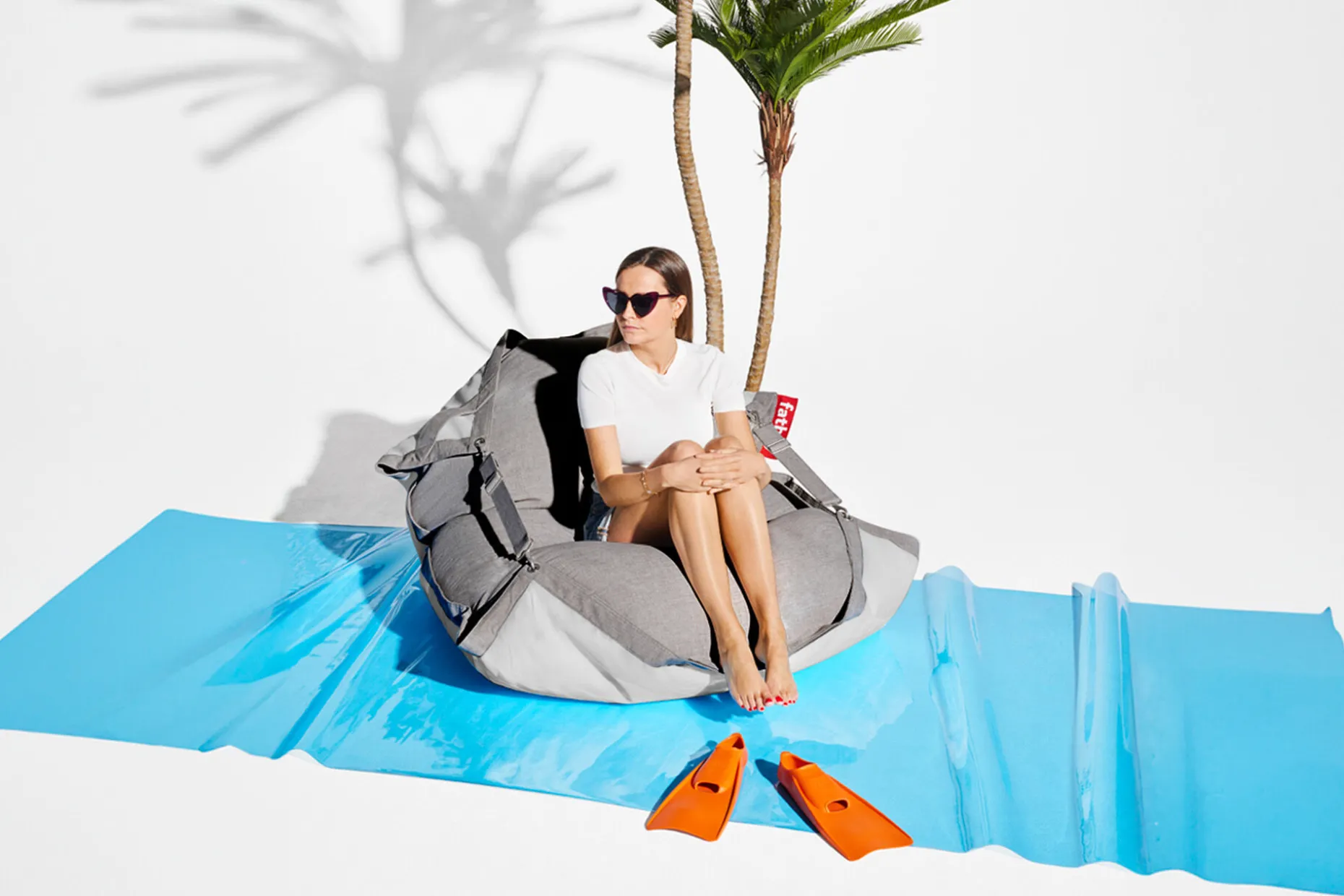 Original Floatzac Pouf flottant, gris, 134x180 cm