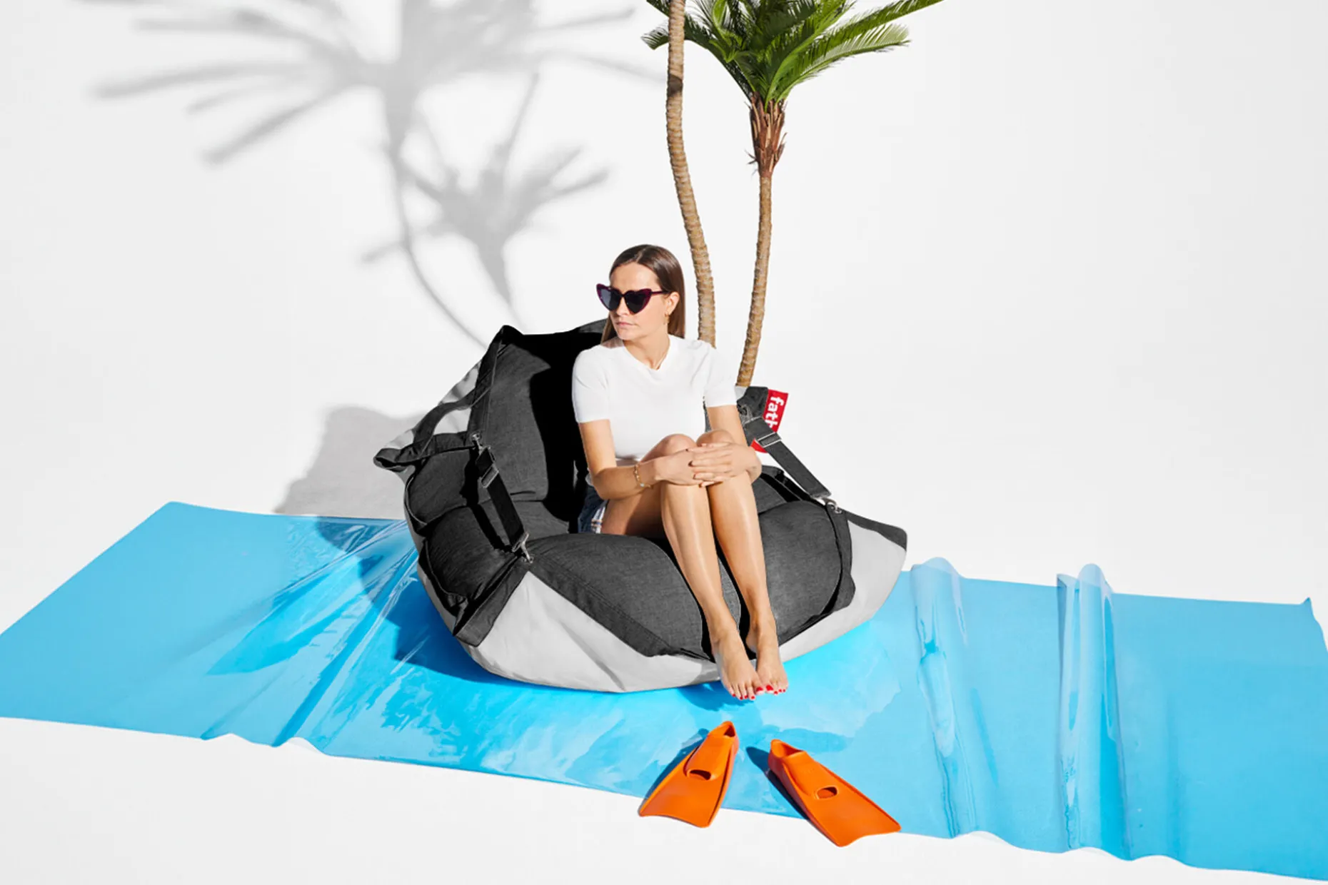 Original Floatzac Pouf flottant, gris, 134x180 cm