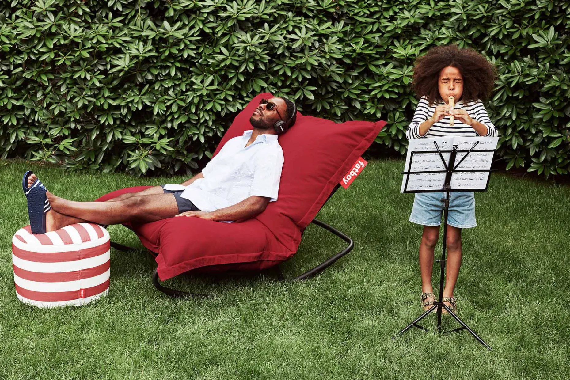 Original Outdoor Pouf d'extérieur, rouge, 134x180 cm