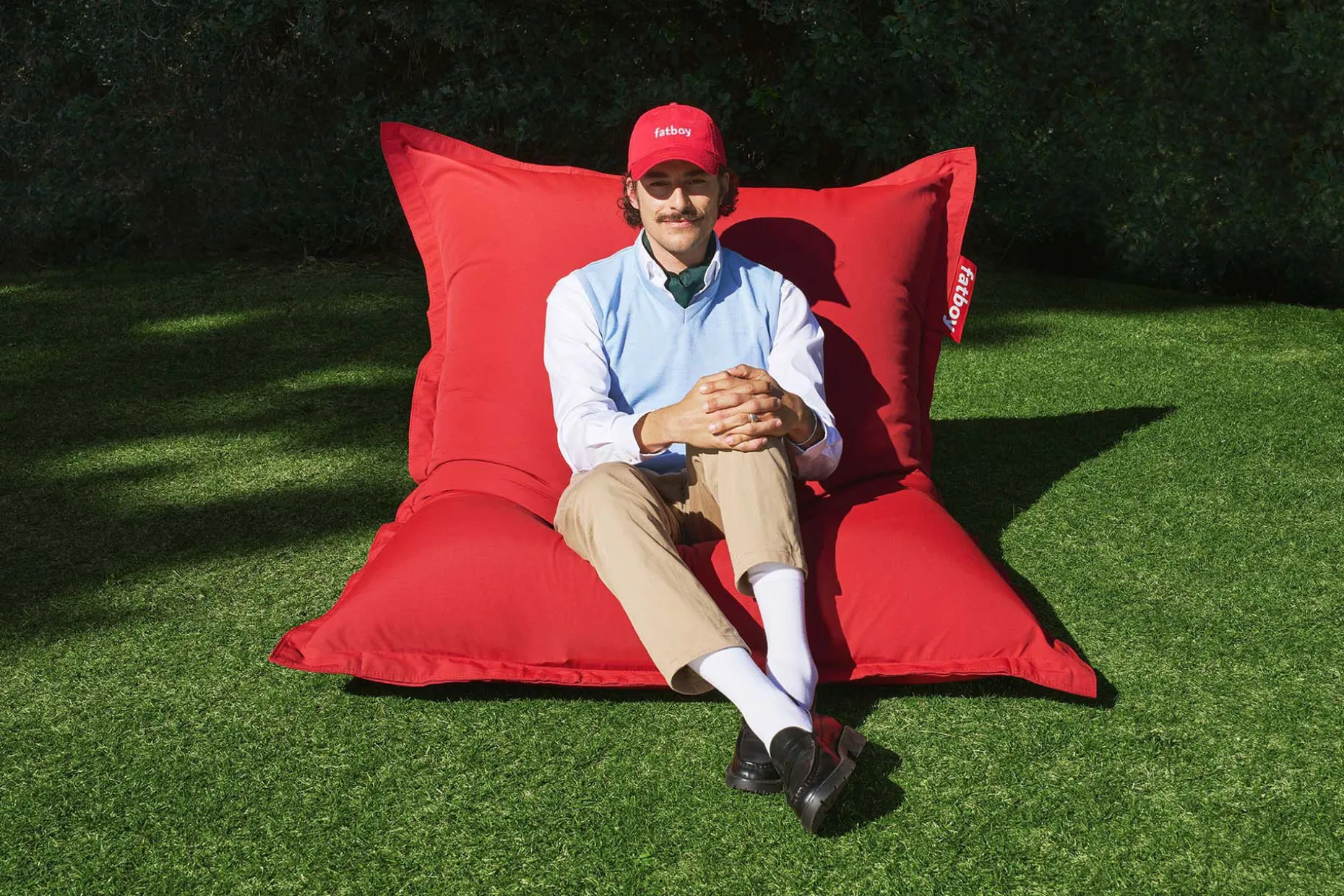 Original Outdoor Pouf d'extérieur, rouge, 134x180 cm