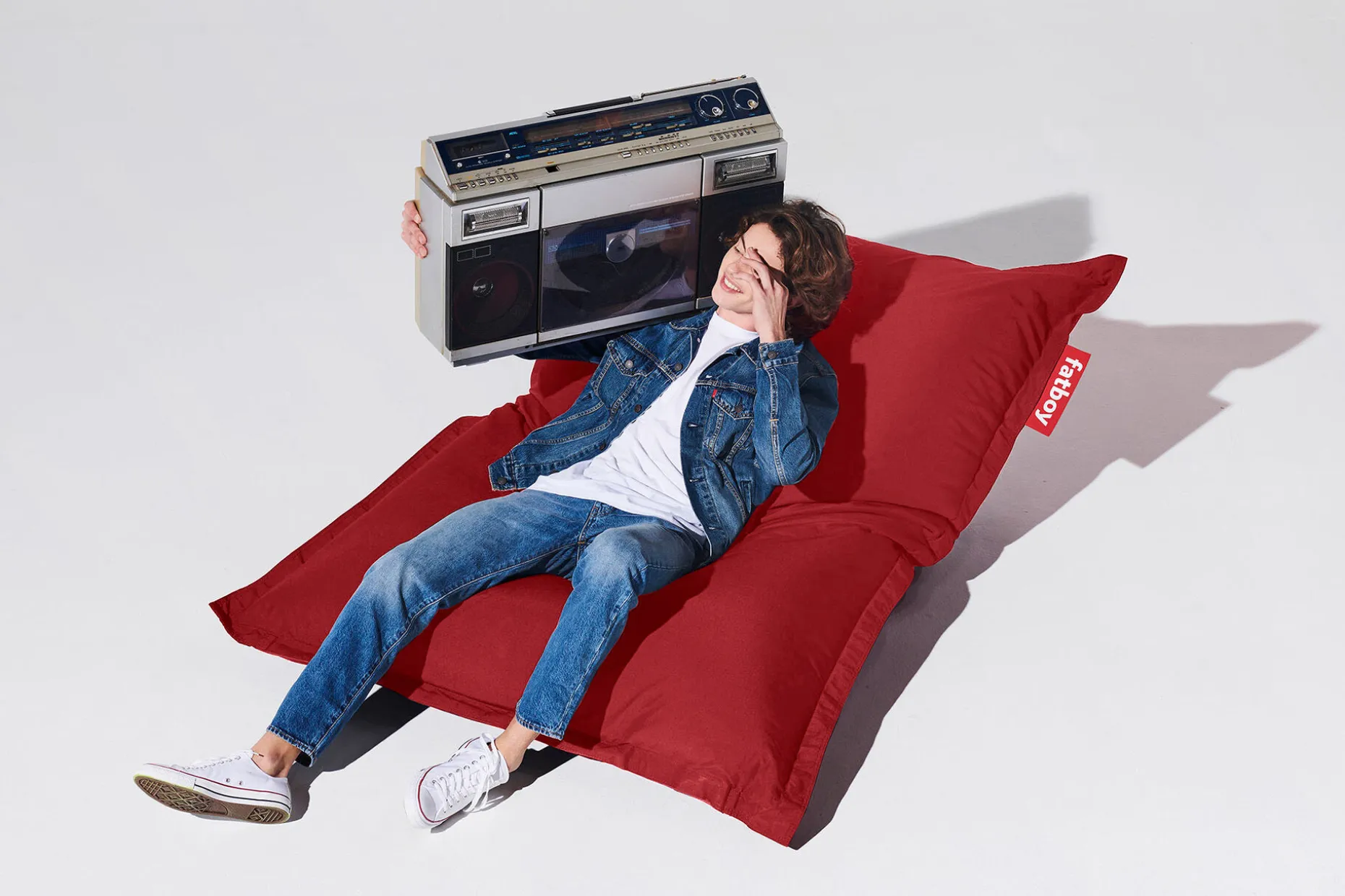 Original Outdoor Pouf d'extérieur, rouge, 134x180 cm