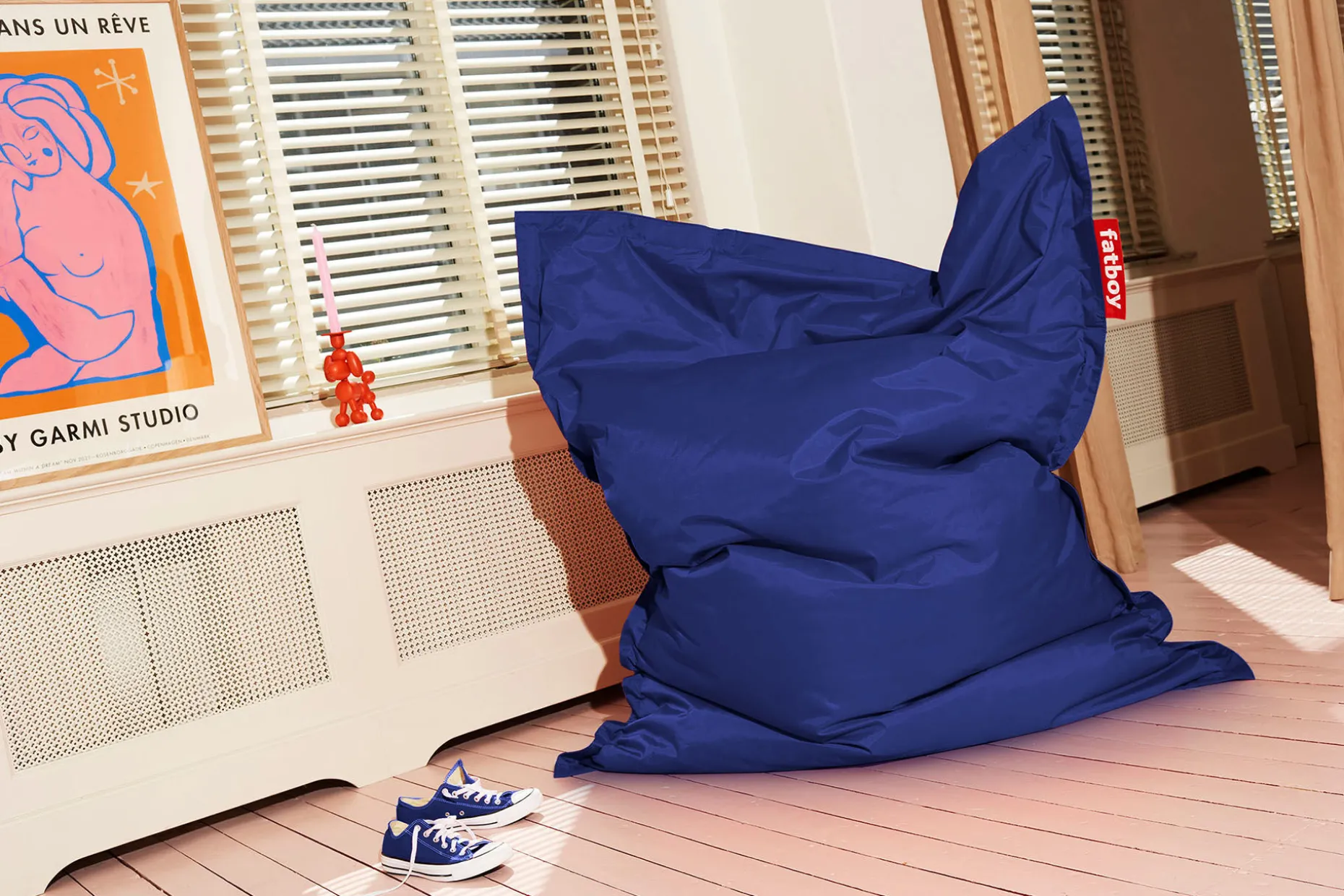 Original Pouf d'intérieur, bleu, 140x180 cm