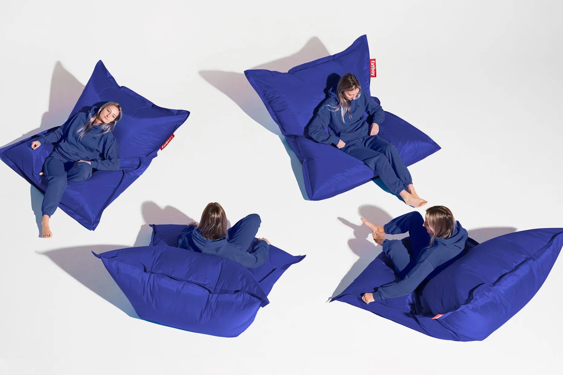 Original Pouf d'intérieur, bleu, 140x180 cm