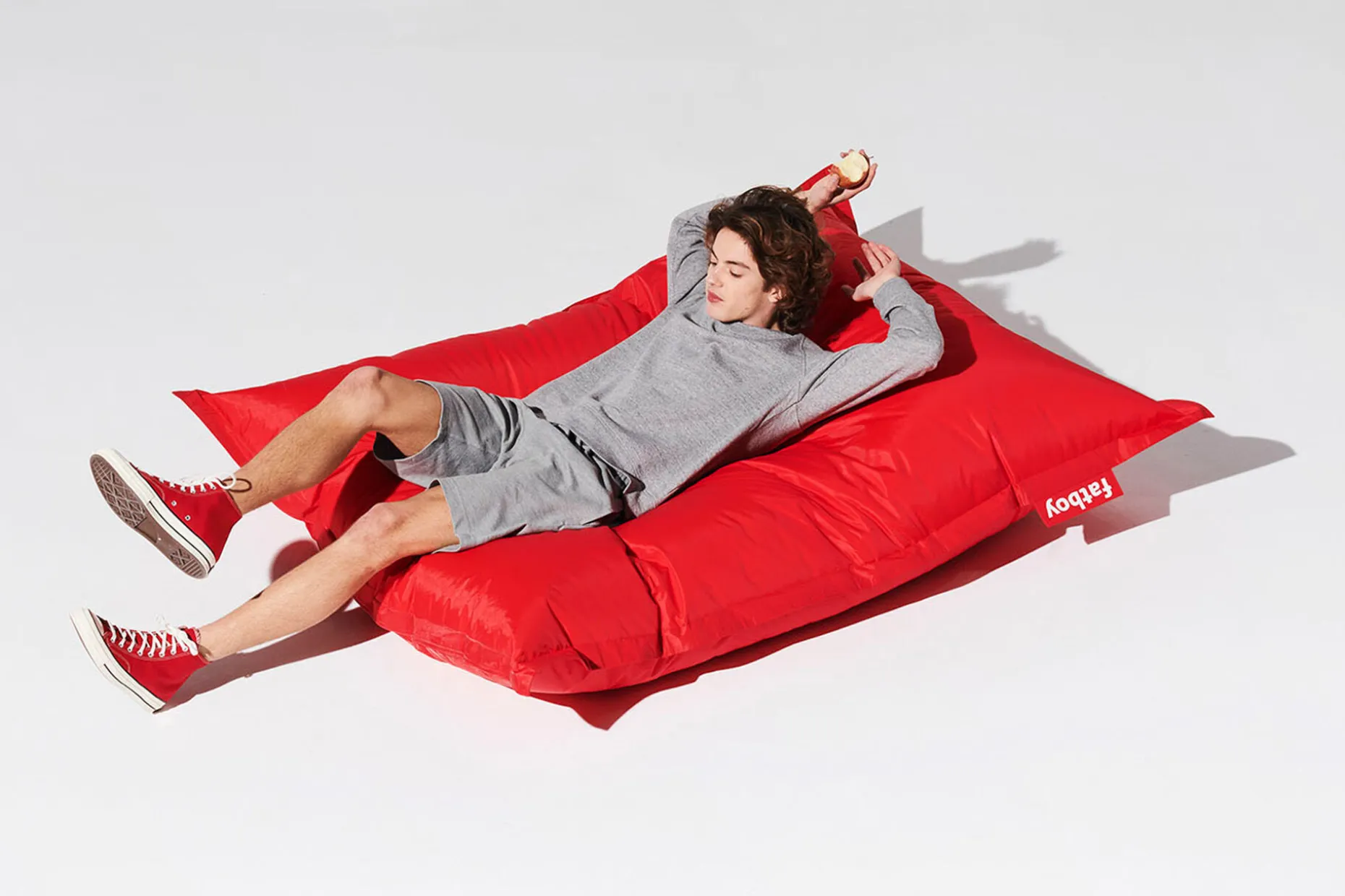 Original Pouf d'intérieur, rouge, 140x180 cm