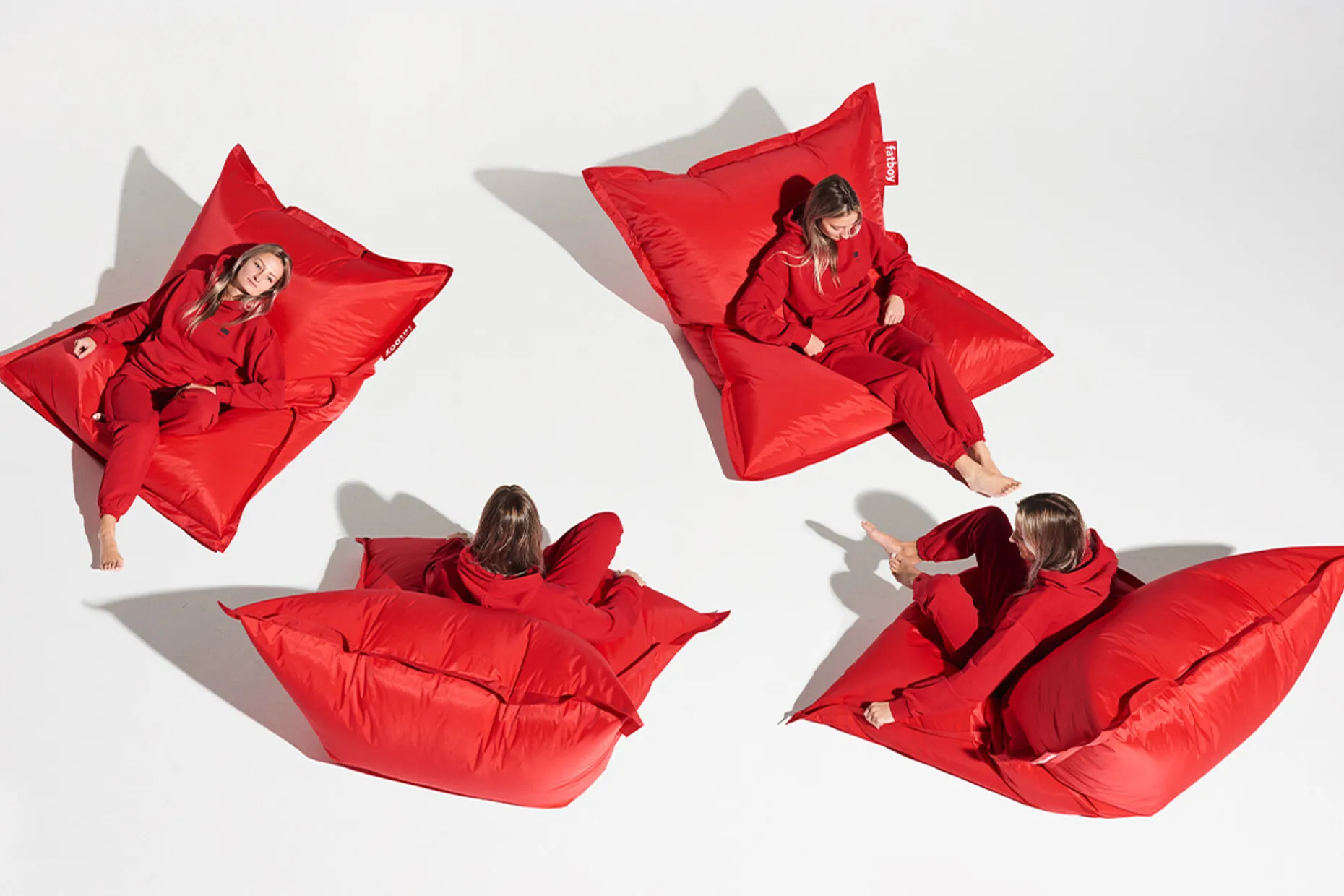 Original Pouf d'intérieur, rouge, 140x180 cm
