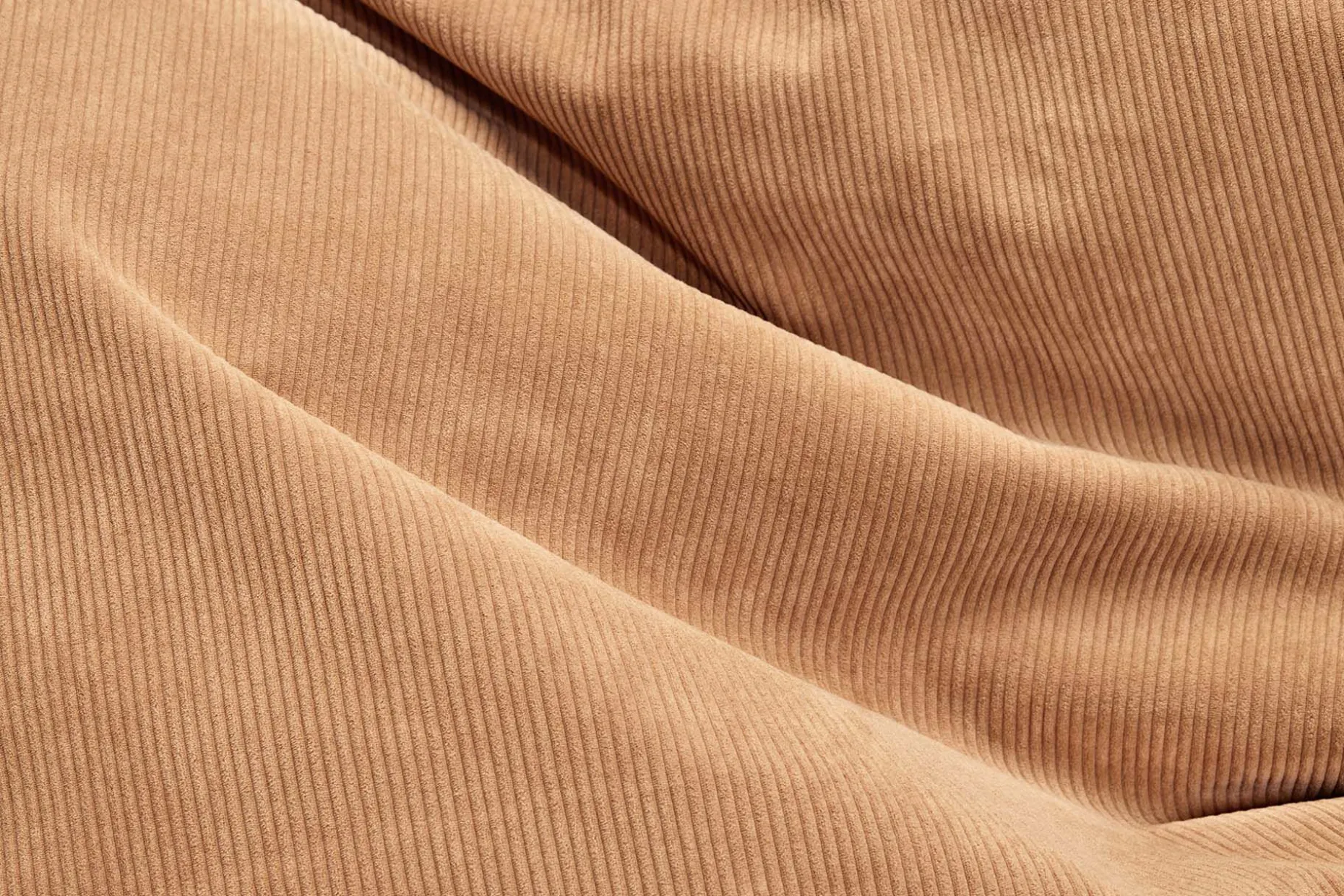 Original Slim Cord Pouf en velours côtelé, marron, 120x155 cm