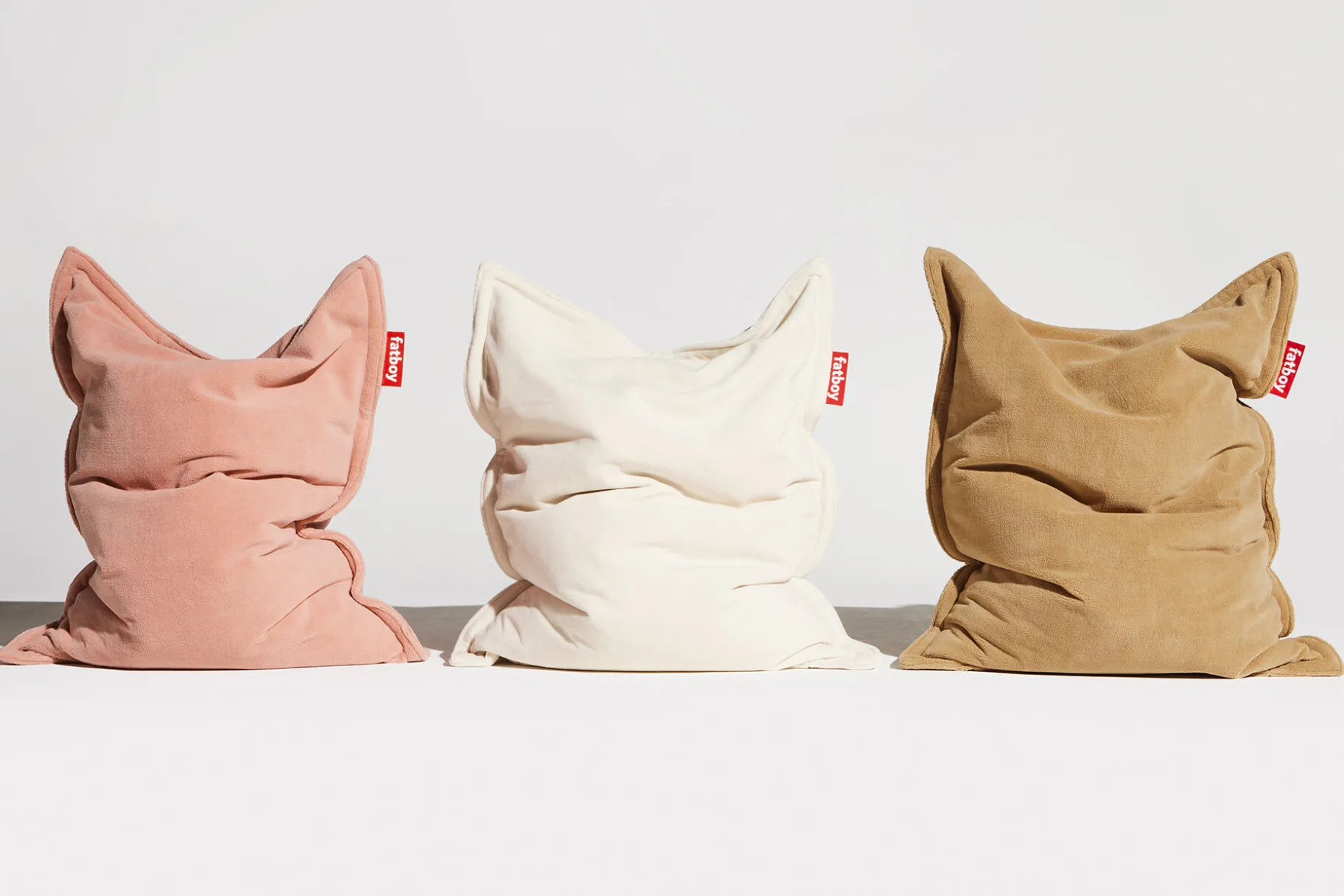Original Slim Teddy Pouf teddy, beige, 155x120 cm